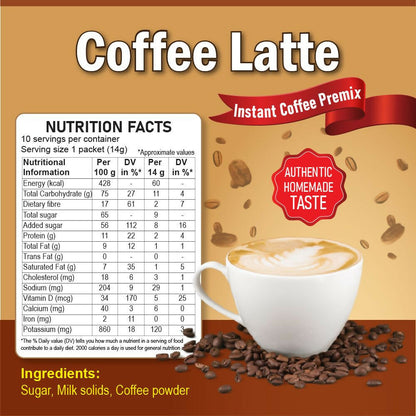 Naivedyam Instant Coffee Latte Premix Powder Sachets