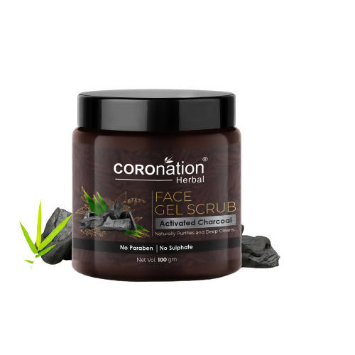 Coronation Herbal Activated Charcoal Face Gel Scrub - usa canada australia