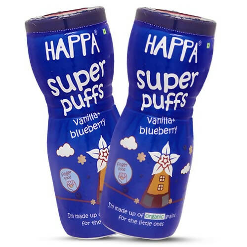 Happa Organic Multigrain Vanilla + Blueberry Melts Super Puffs -  USA, Australia, Canada 