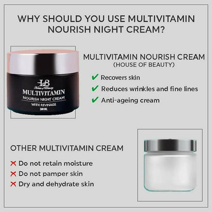 House Of Beauty Multivitamin Nourish Night Cream With Revinage For Face