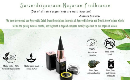 Tatsat 100% Natural Certified Ayurvedic Kajal With Pure Herbs