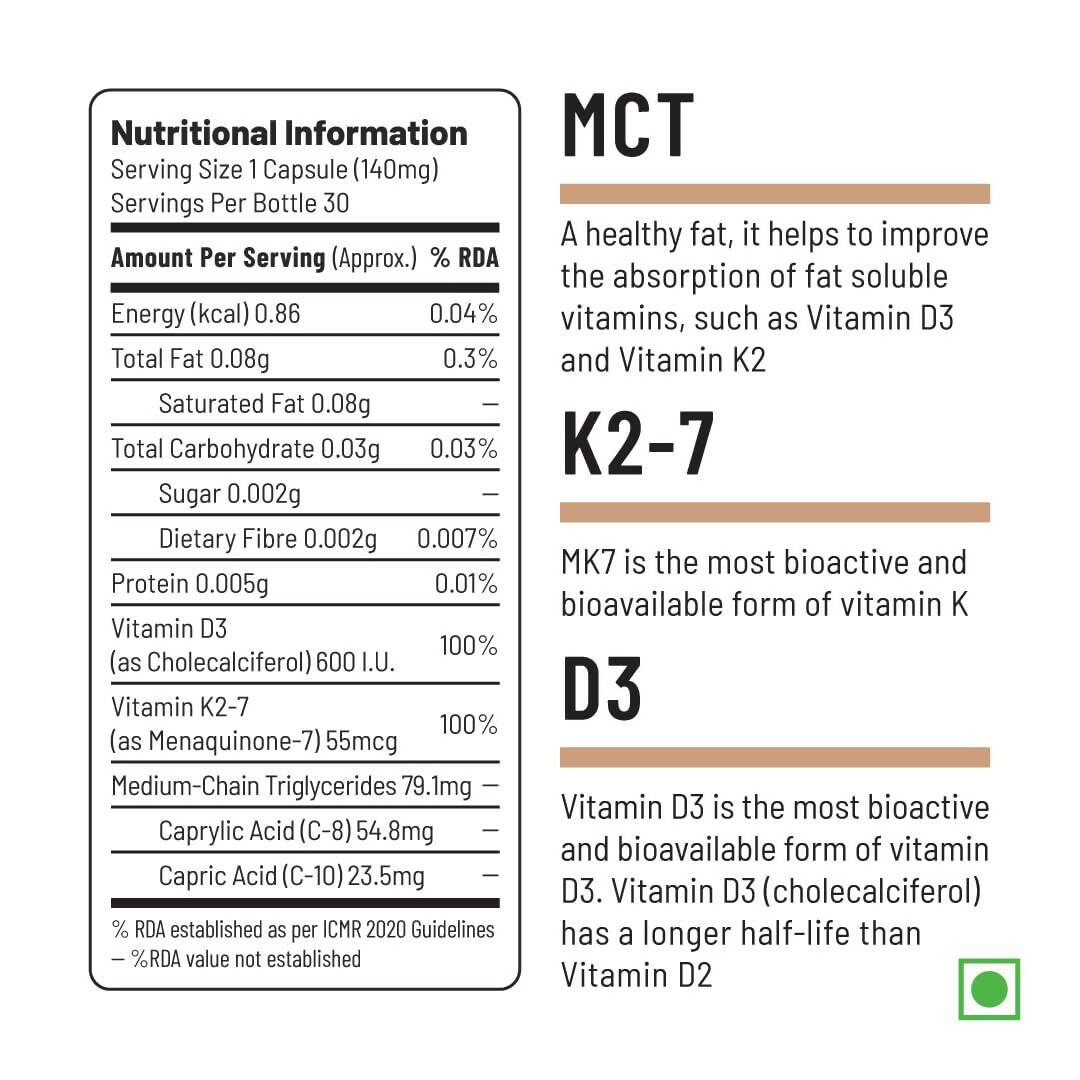 Unived Basics D3+K2 (MK-7) | Vegan Vitamin D3 600 IU & Vitamin K2-7