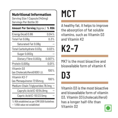 Unived Basics D3+K2 (MK-7) | Vegan Vitamin D3 600 IU & Vitamin K2-7