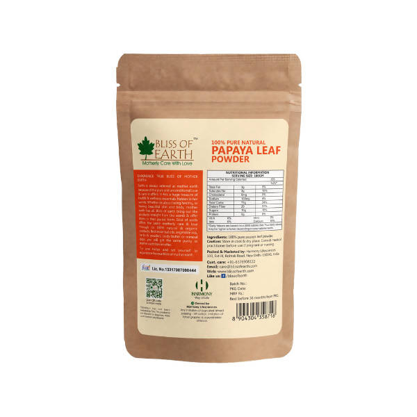 Bliss of Earth 100% Pure Natural Papaya Leaf Powder