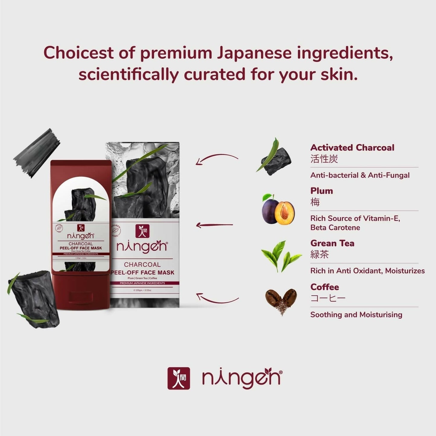 Ningen Charcoal Peel-Off Face Mask