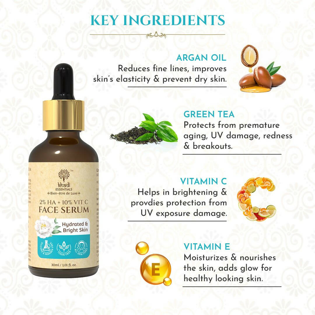 Khadi Essentials 2% HA + 10% Vitamin C Face Serum