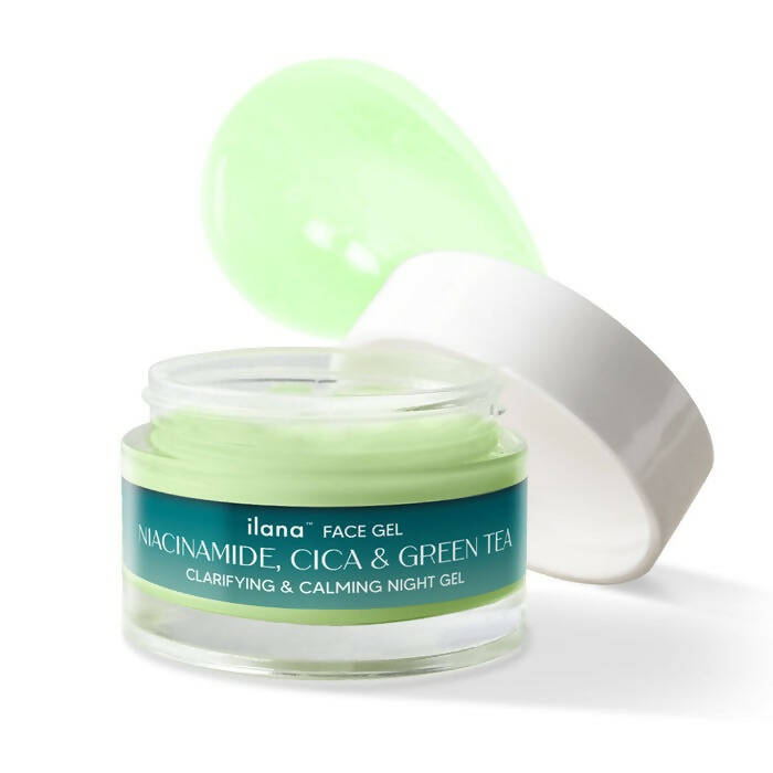 Ilana Clarifying & Calming Night Face Gel With Green Tea, Cica & 3% Niacinamide - BUDNEN