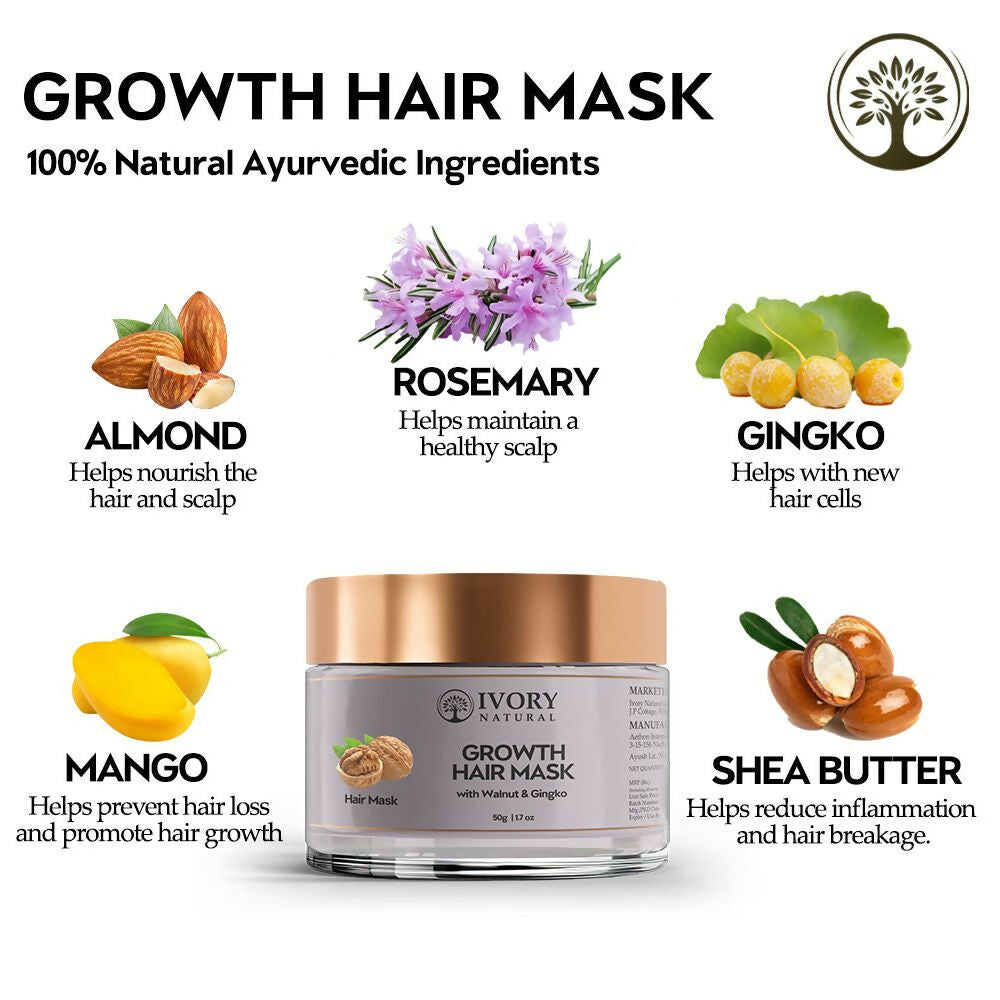 Ivory Natural Growth Hair Mask For Thicker Long And Healthier Hair