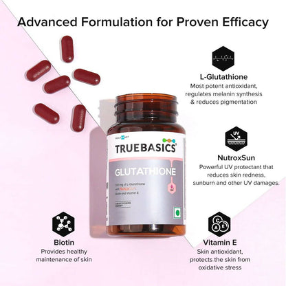 TrueBasics Glutathione with Nutroxsun, Biotin & Vitamin E Tablets