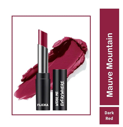 FLiCKA Wear Me Everywhere Creamy Matte Lipstick Mauve Mountain - Maroon