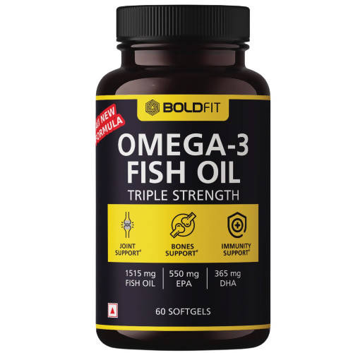 Boldfit Omega-3 Fish Oil Triple Strength Softgels -  usa australia canada 