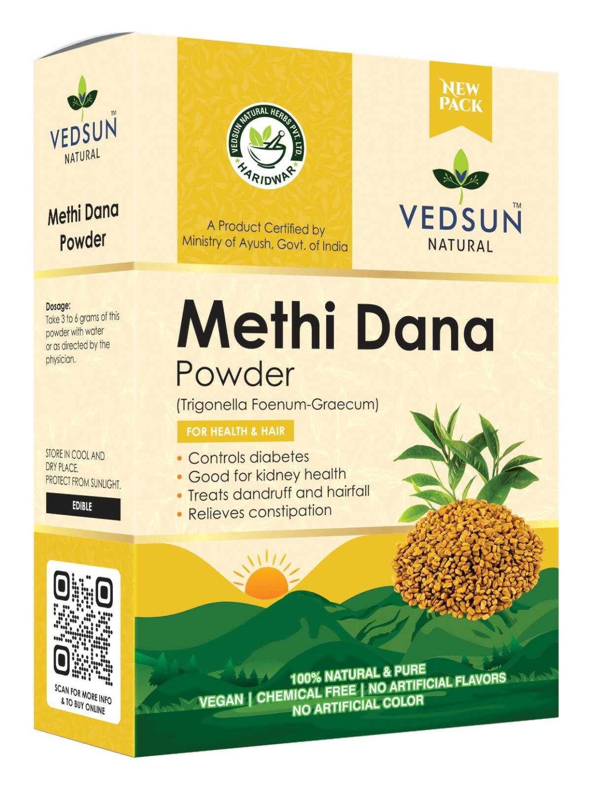 Vedsun Naturals Methi Dana Powder pure and organic for Hair Growth