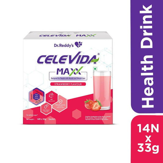 Celevida Maxx Nutrition Powder Sachets - Strawberry Flavor