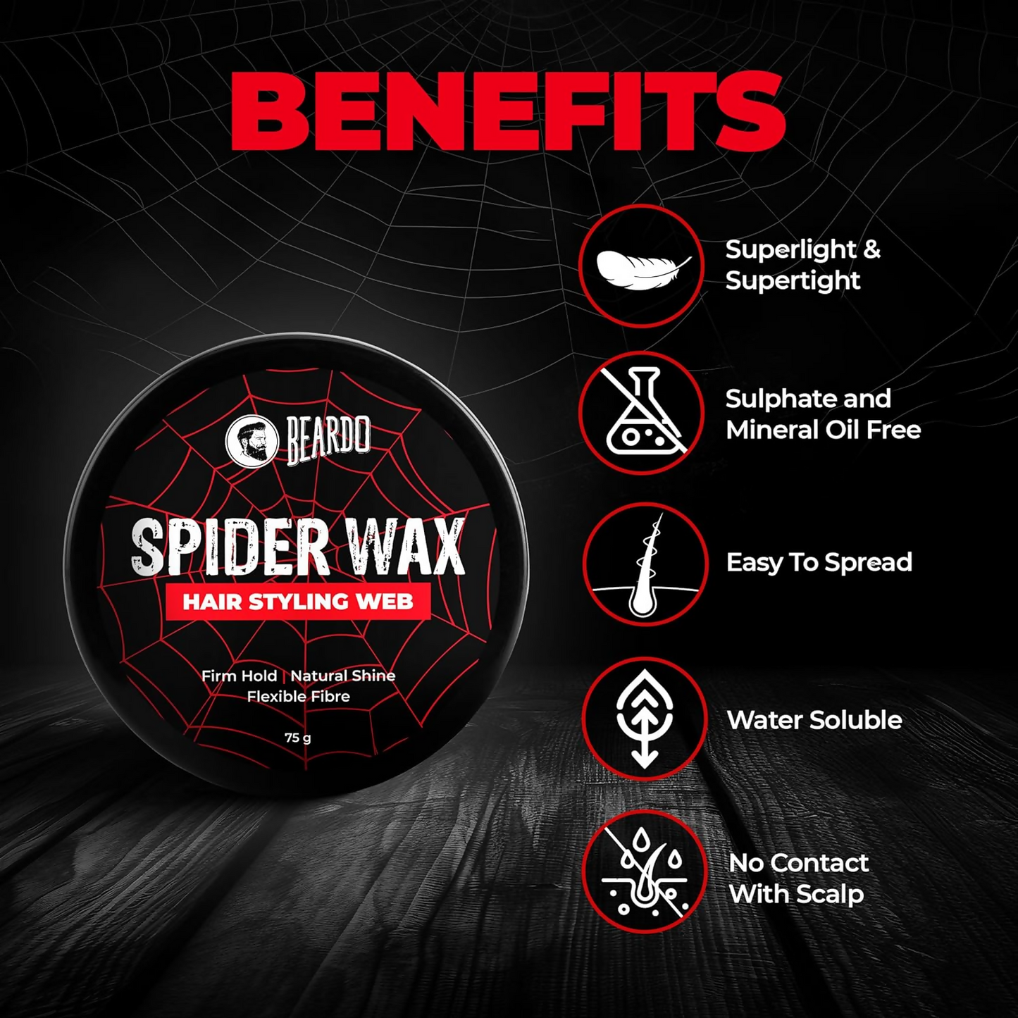 Beardo Spider Wax Hair Styling Web