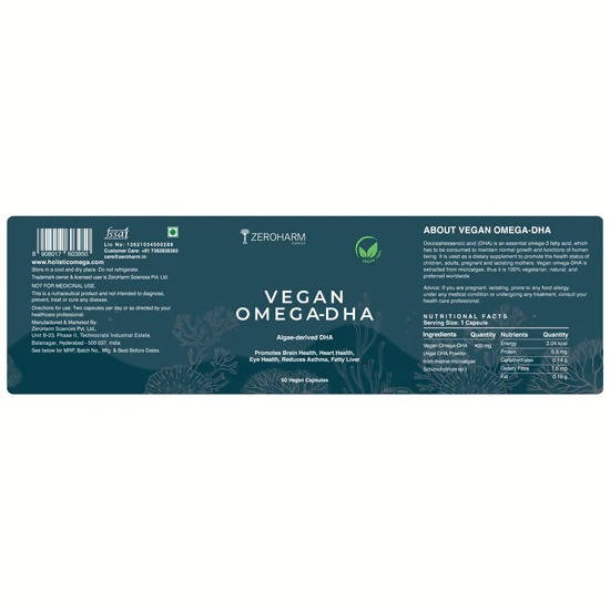Zeroharm Vegan Omega 3 DHA Capsules