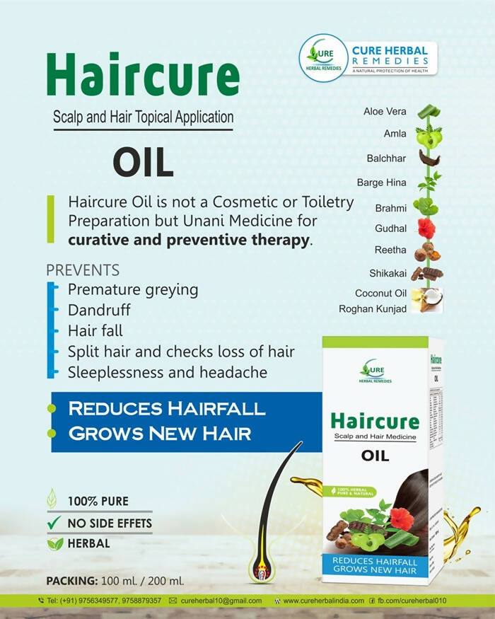 Cure Herbal Remedies Haircure Scalp and Hair Medicine Oil