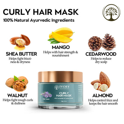 Ivory Natural Curly Hair Mask - Natural Smooth Even Curls For Both Men & Women