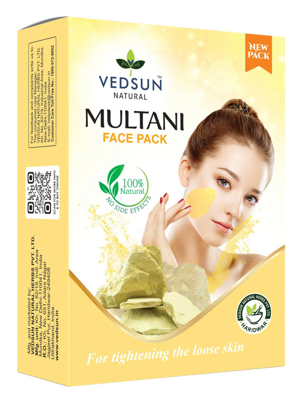 Vedsun Naturals Multani Mitti Face Pack for Face and Skin - usa canada australia