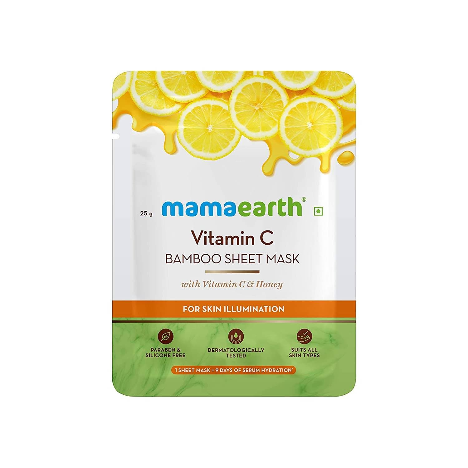 Mamaearth Vitamin C Bamboo Sheet Mask For Skin Illumination