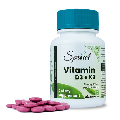 Sprowt Vitamin D3 + K2 Help in Strong Bones Tablets - BUDEN