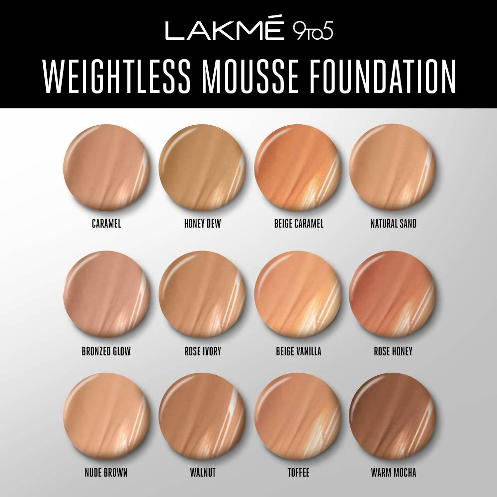 Lakme 9To5 Weightless Mousse Foundation - Natural Sand