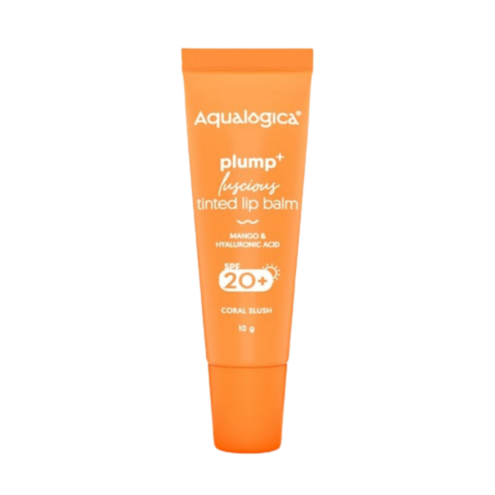 Aqualogica Coral Slush Plump+ Luscious Tinted Lip Balm with Mango and Hyaluronic Acid - BUDNEN