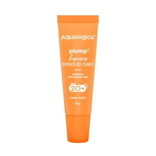 Aqualogica Coral Slush Plump+ Luscious Tinted Lip Balm with Mango and Hyaluronic Acid - BUDNEN
