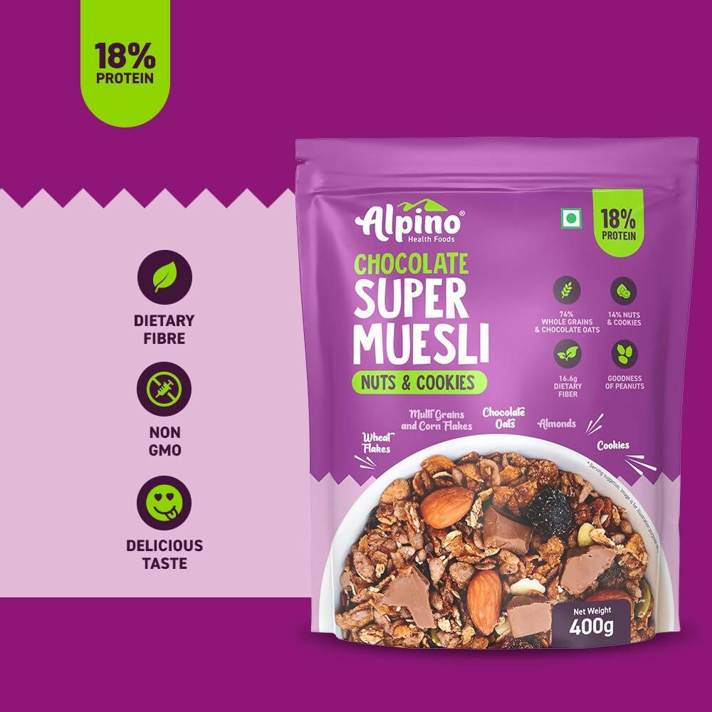 Alpino Chocolate Super Muesli Nuts & Cookies