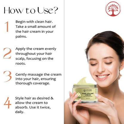 Ivory Natural Hair Volume Cream For Thicker, Fuller Looking Hair