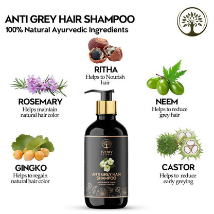 Ivory Natural Grey Hair Shampoo For Nature-Inspired Grey Coverage And Revitalization