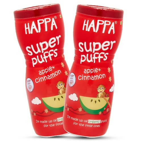 Happa Organic Multigrain Apple + Cinnamon Melts Super Puffs -  USA, Australia, Canada 