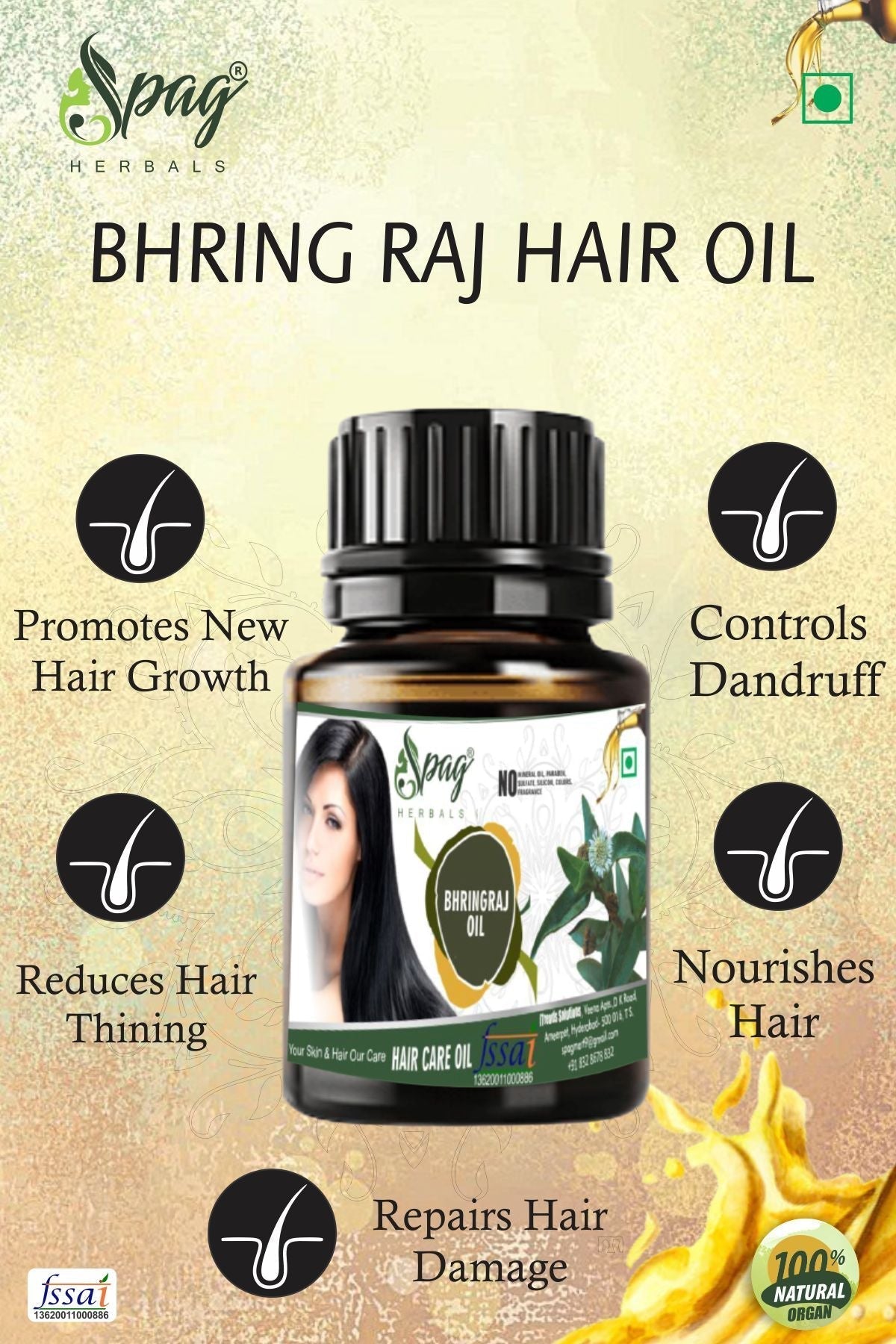 Spag Herbals Bhringraj Oil For Hair & Skin Care