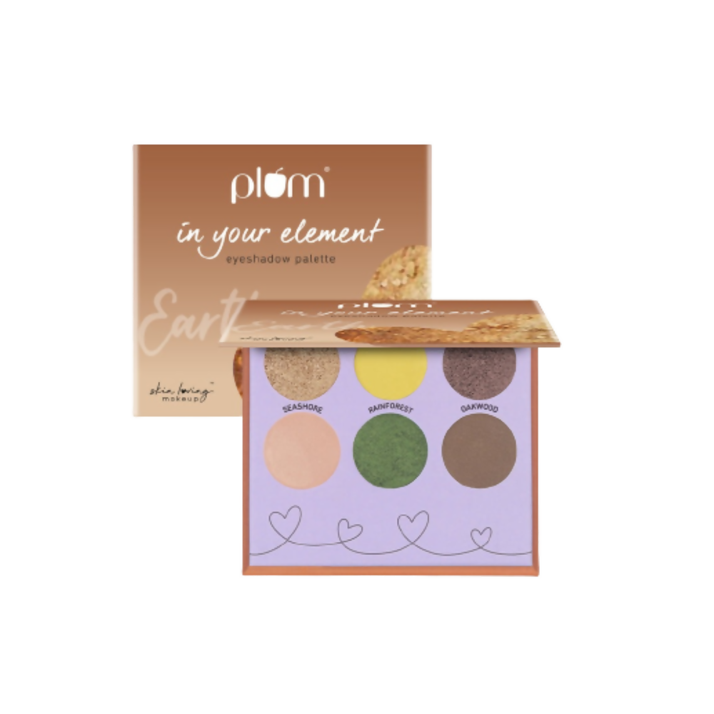 Plum In Your Element Eyeshadow Palette Easy to Blend 6-in-1 Palette 03 Earth - BUDNE