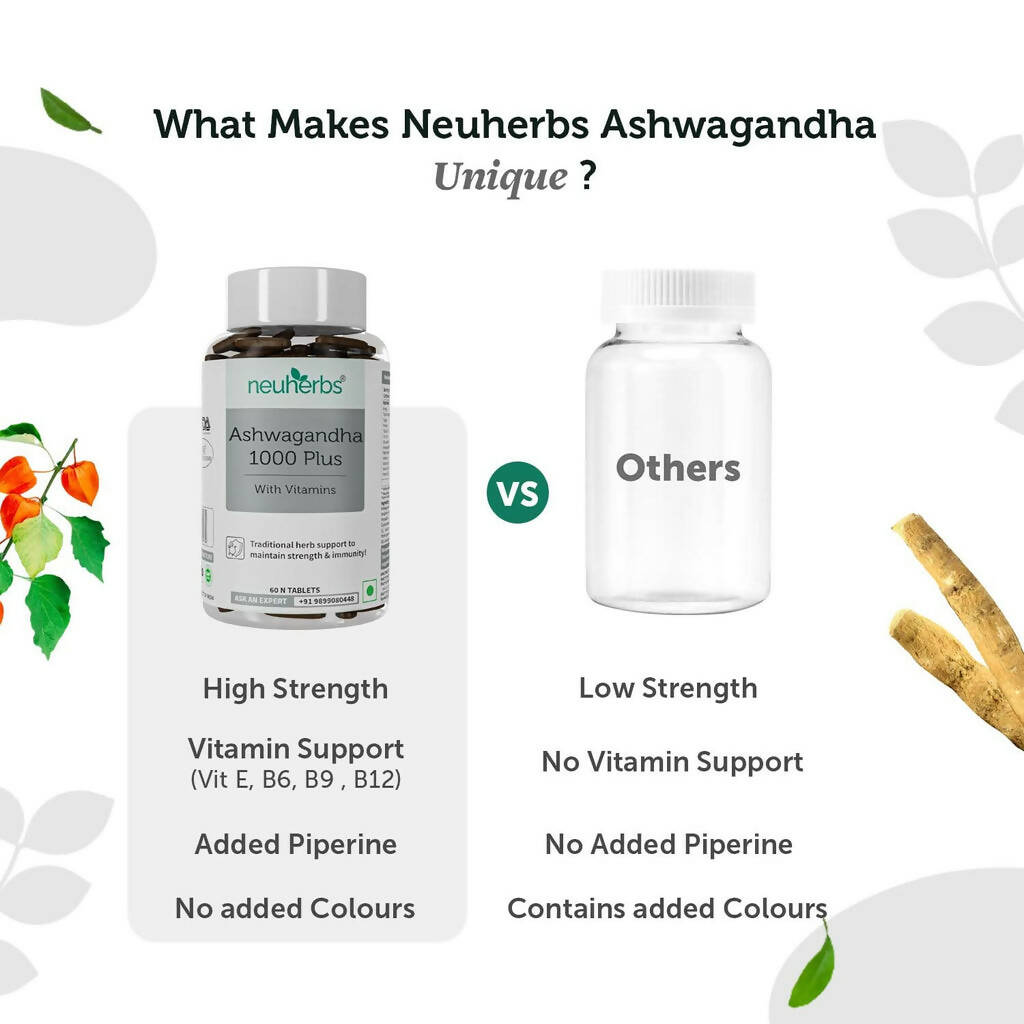 Neuherbs Ashwagandha 1000 Plus Tablets with Vitamins