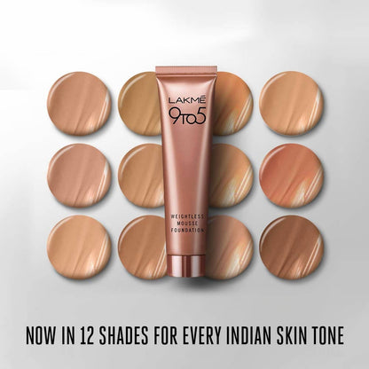 Lakme 9To5 Weightless Mousse Foundation - Nude Brown