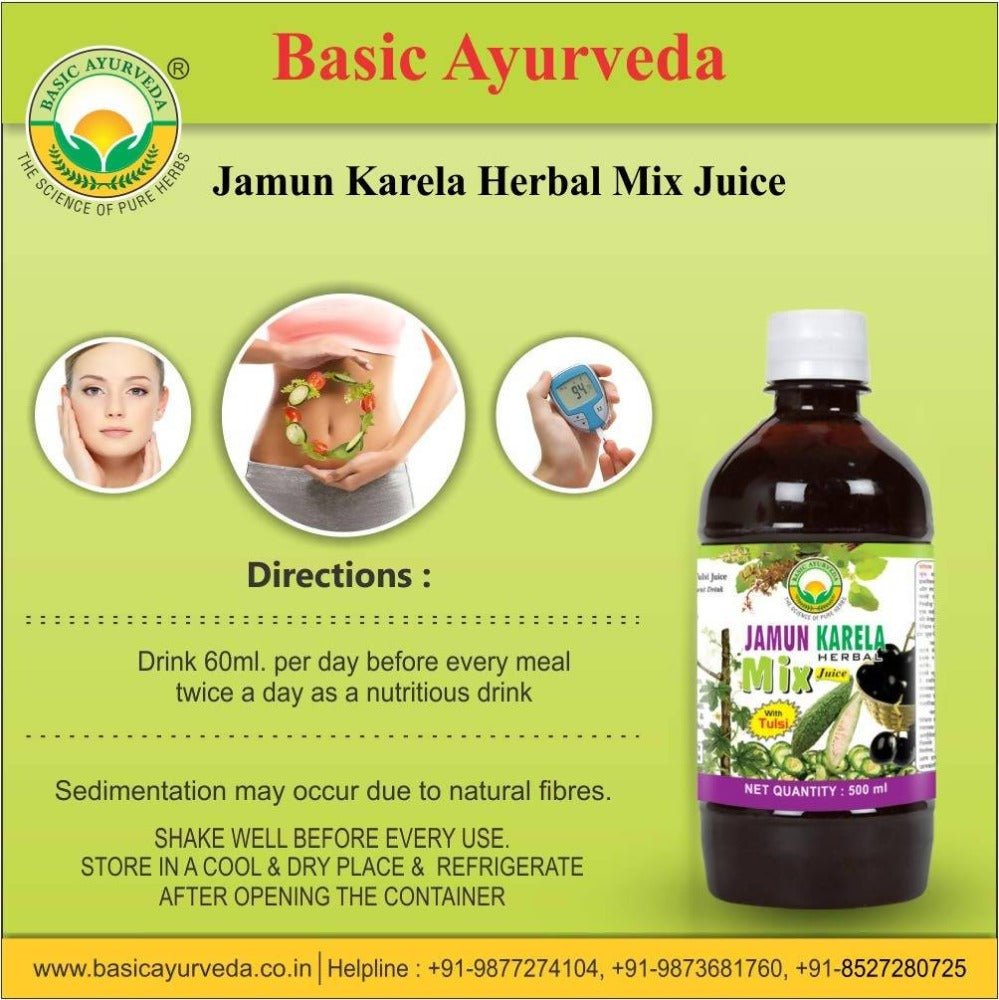 Basic Ayurveda Jamun Karela Herbal Mix Juice