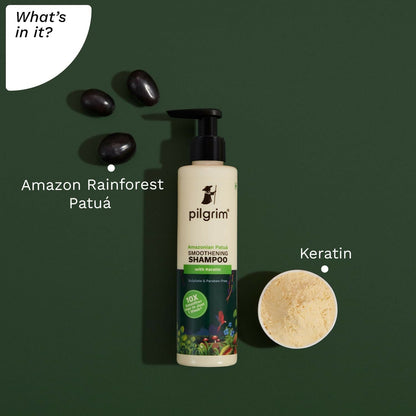 Pilgrim Patu?? & Keratin Hair Smoothening Shampoo For Dry & Frizzy Hair, For Hair Smoothening & Healthy Scalp