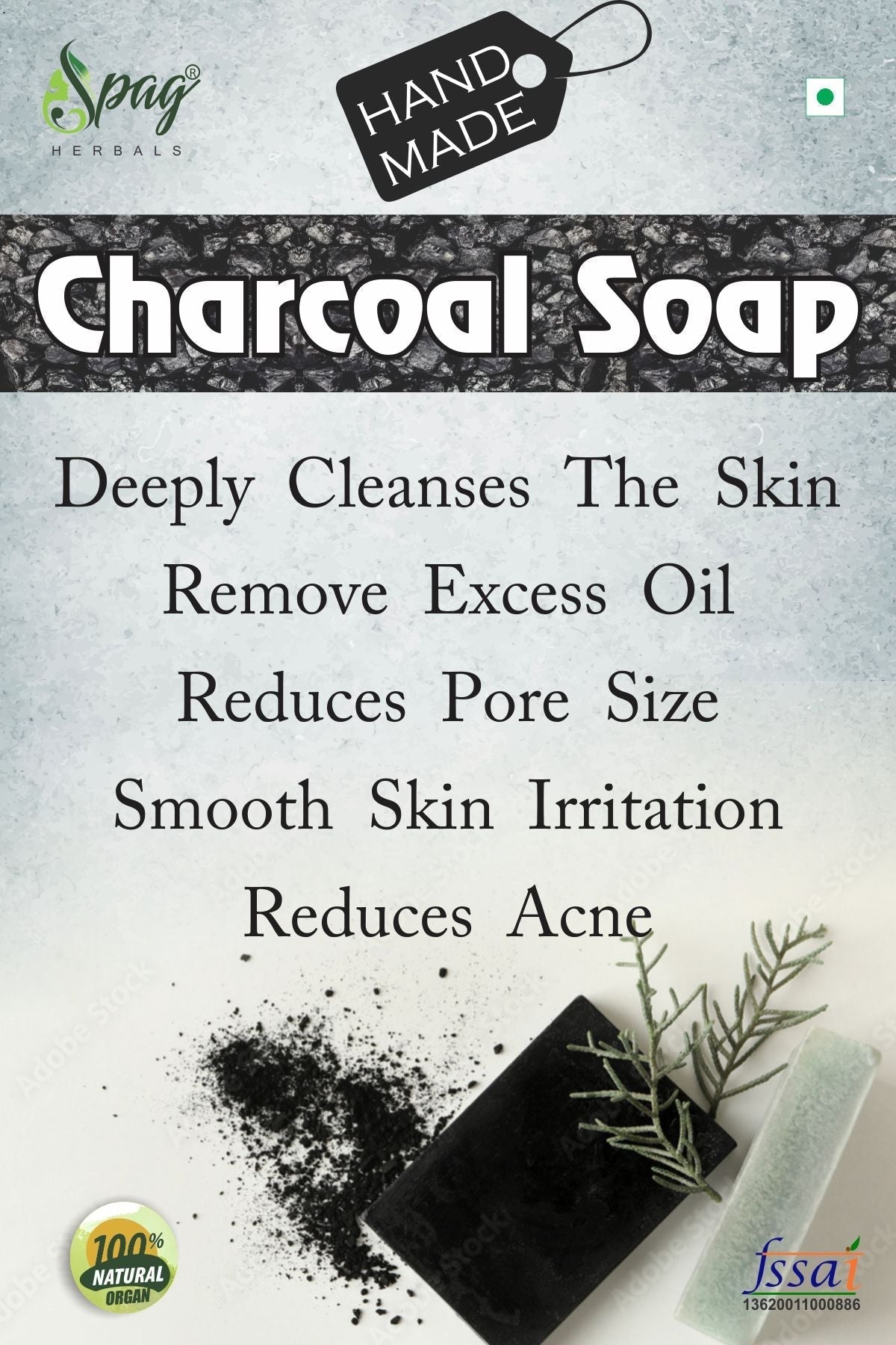 Spag Herbals Charcoal Handmade Soap For Men