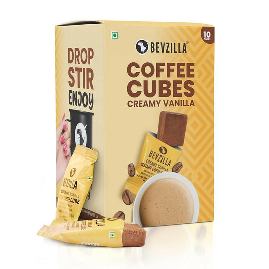 Bevzilla Instant Coffee Cubes Pack with Organic Date Palm Jaggery - Creamy Vanilla - BUDNE