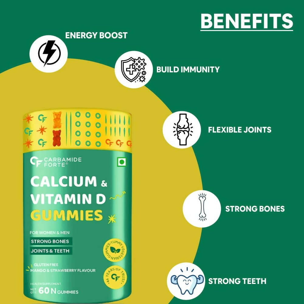 Carbamide Forte Calcium with Vitamin D Gummies for Men & Women