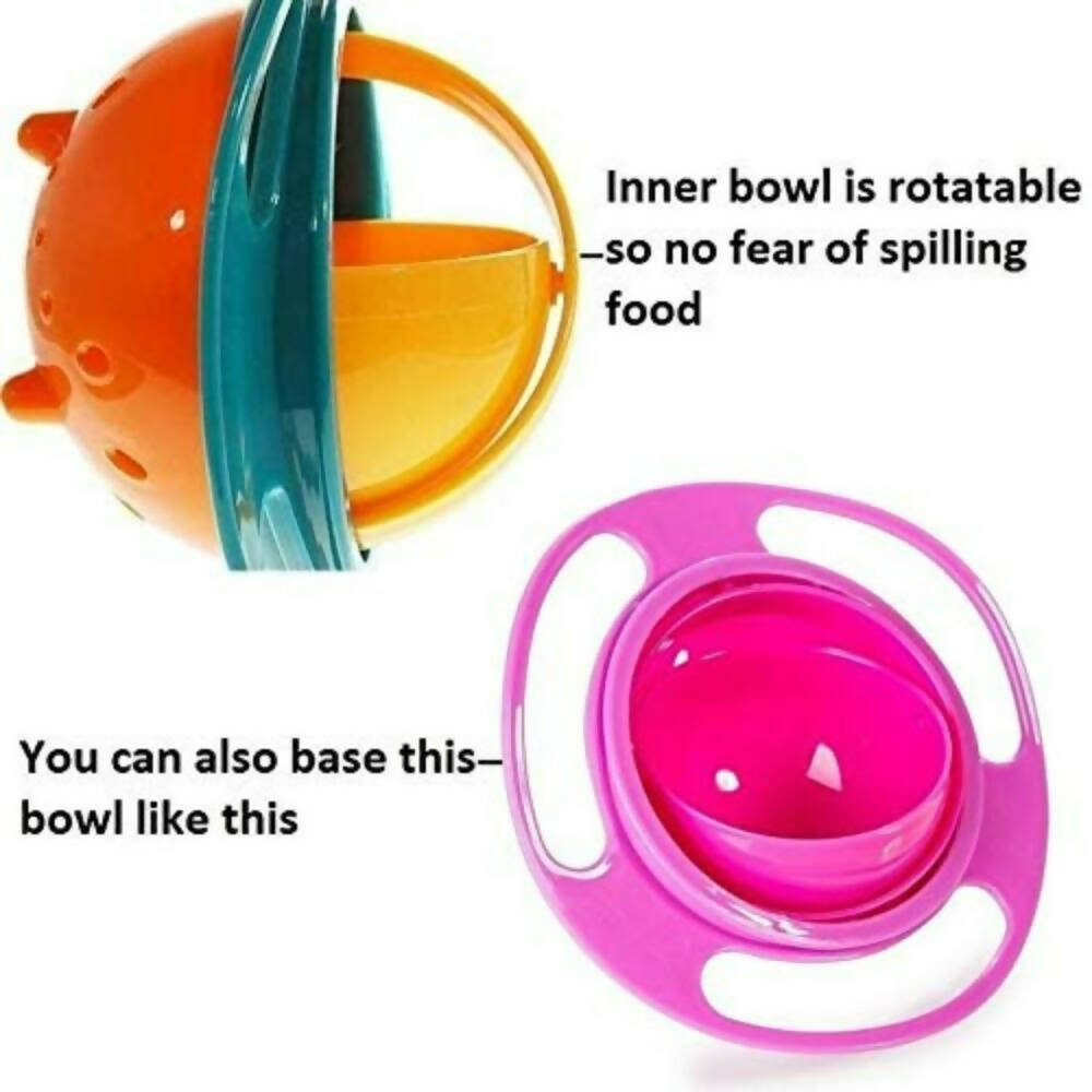 Nightstar 360? Revolving Spill Proof Food Snack Feeding Bowl Multicolor
