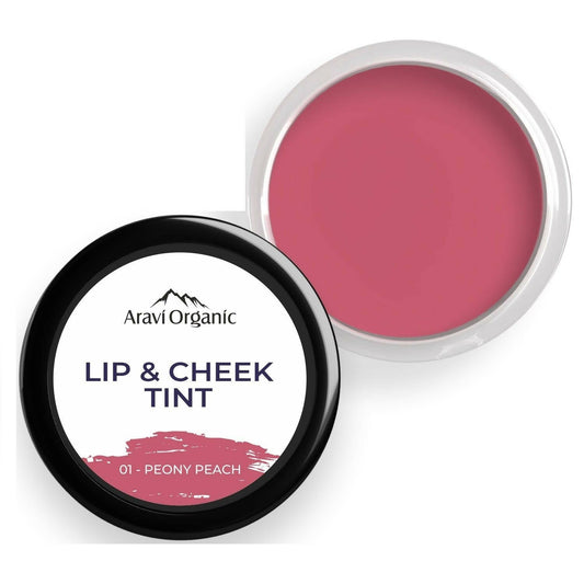 Aravi Organic Everyday Vegan Lip and Cheek Tint Balm Lip Tint - Peony Peach - BUDNE