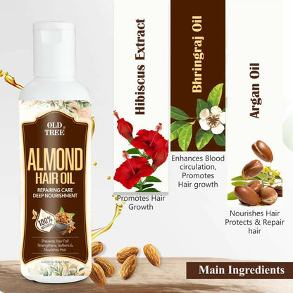 Old Tree Almond Hair Oil - Pure Cold Pressed