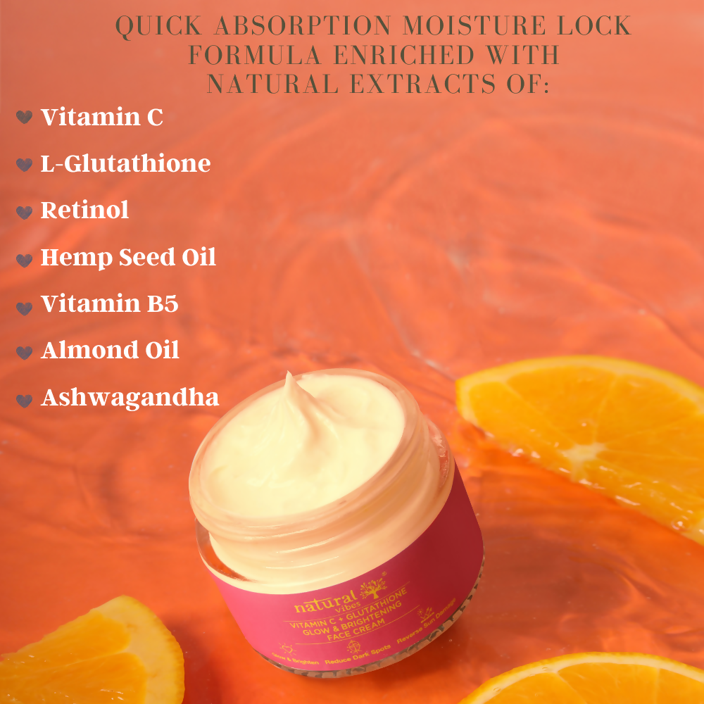 Natural Vibes Vitamin C + Glutathione Glow & Brightening Face Day & Night Cream