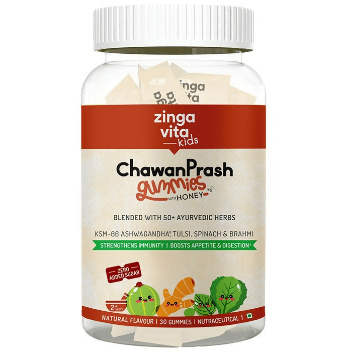 Zingavita Chawanprash Gummies with Honey for Kids (2+ yrs) Natural Flavor - BUDEN