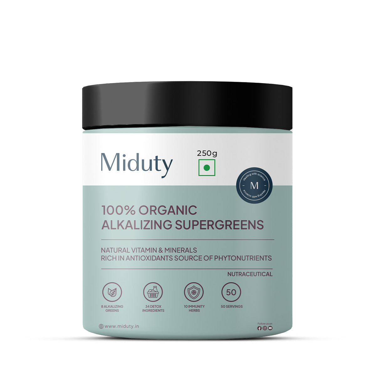 Miduty by Palak Notes 100% Organic Alkalizing Super Greens Powder -  usa australia canada 