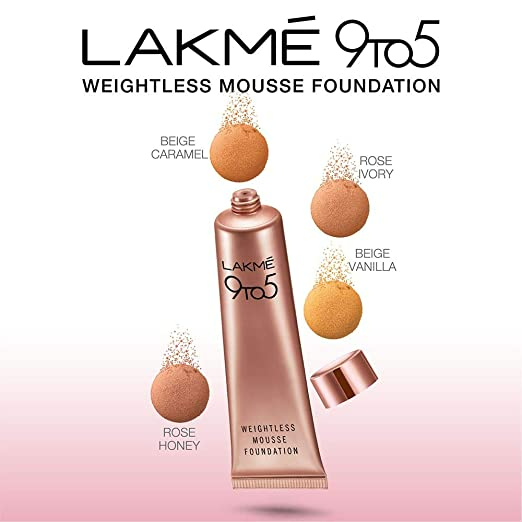 Lakme 9 To 5 Weightless Mousse Foundation - Beige Vanilla