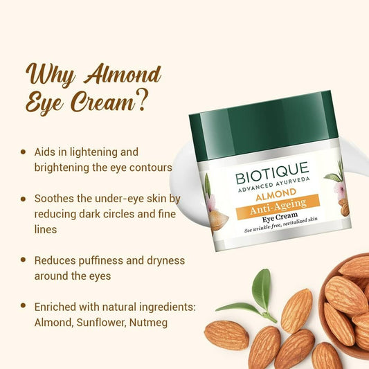 Biotique Bio Almond Soothing And Nourishing Eye Cream