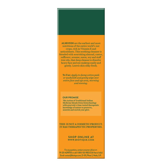 Biotique Advanced Ayurveda Bio Almond Oil Soothing Face And Eye Makeup Cleanser