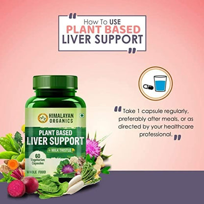 Himalayan Organics Plant Based Liver Support + Milk Thistle Vegetarian Capsules